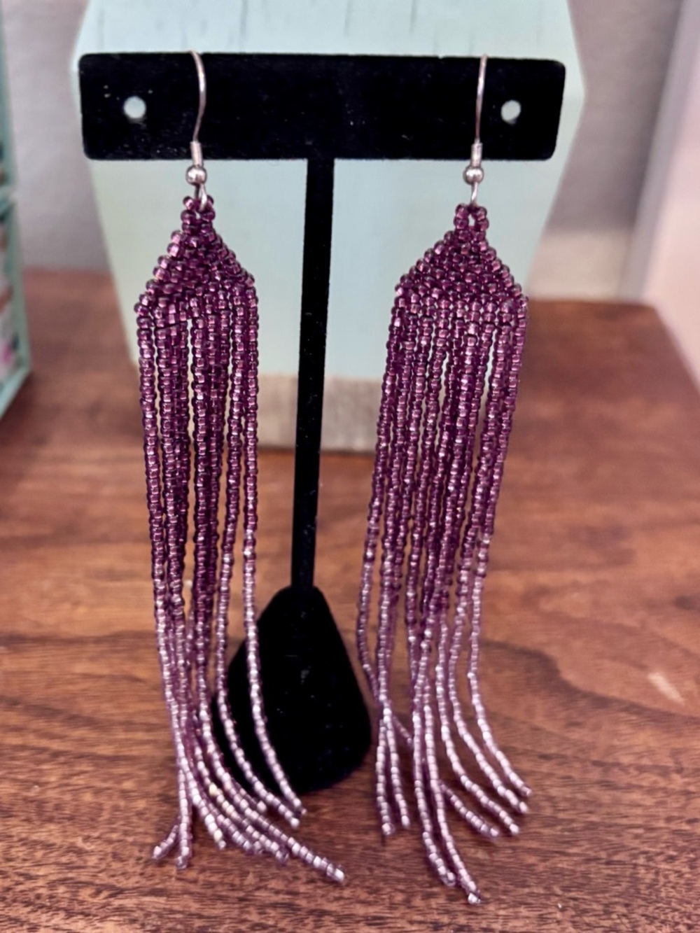 Lavender Beaded Earrings